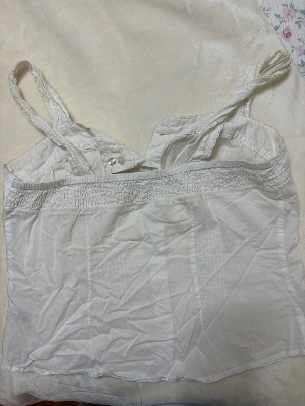 Guess White Lace-Trim Button Cami - Picture 3 of 3